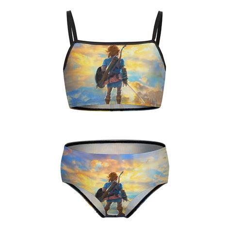 The Legend Of Zelda Girls Bikini Swimsuits Two Piece Beach Bathing Suit Swimwear 9 11Y 140cm