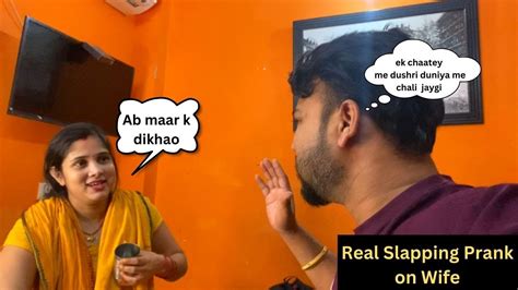 Real Slapping Prank On Wife 😩 Went Wrong Ii Dheeraj Thakur Vlogg Youtube