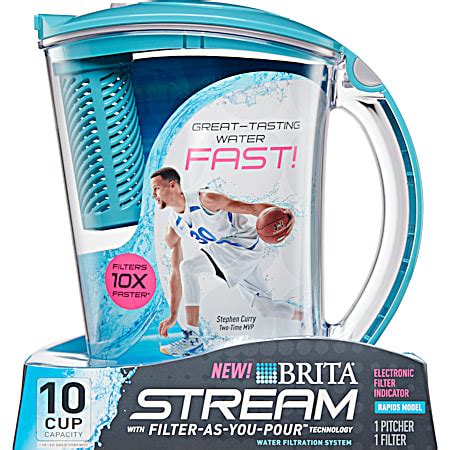 Brita 10 Cup Lake Blue Stream Rapids Filter As You Pour Pitcher By