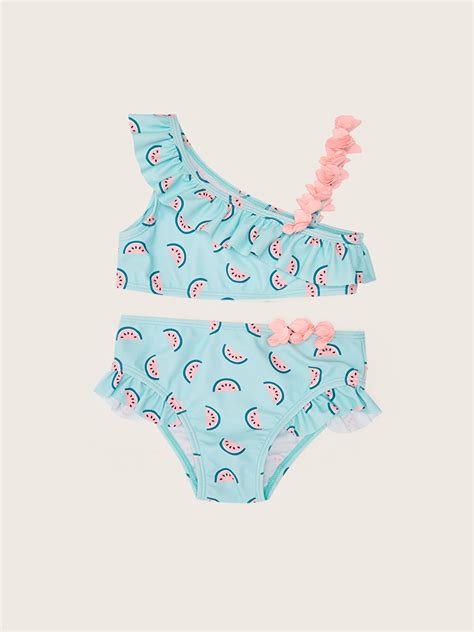 TURKUAZ Esnek Kumaştan Baskılı Kız Bebek Bikini Takımı 2 li S26099Z1 LTU LCW