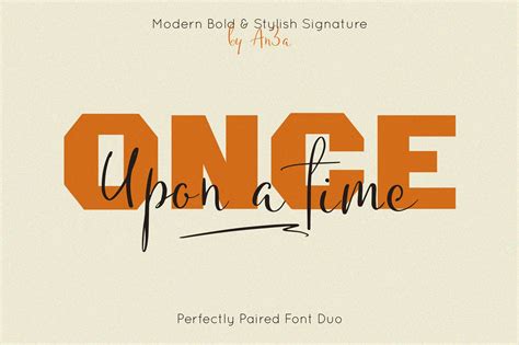 **Once upon a time** is modern font combination that includes a ...