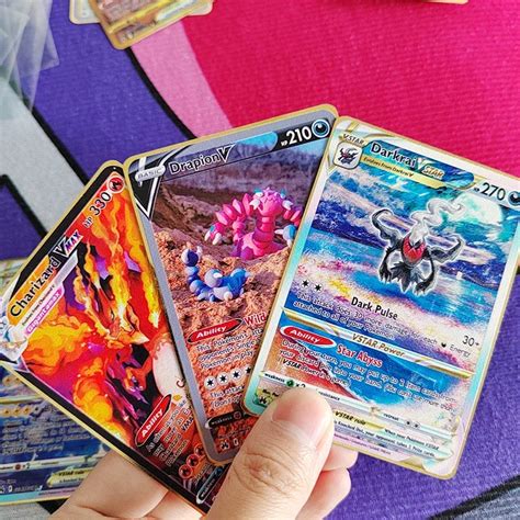 Metal Pokemon Cards Letters Golden Eevee Charizard Pikachu 2023 Shiny