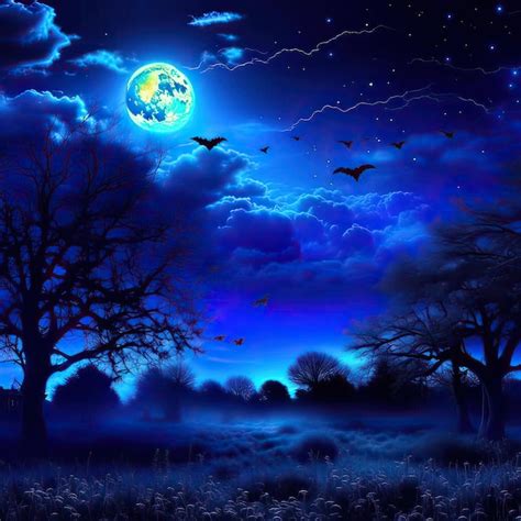 Premium Ai Image Halloween Background With Night Sky And Spooky Trees