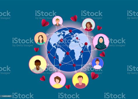 Concept Of Global Communication And Love Between People In Different