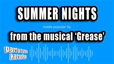 Grease Summer Nights Karaoke Version Youtube