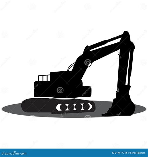 Excavator Heavy Equipment Vehicle Icon Stock Illustration