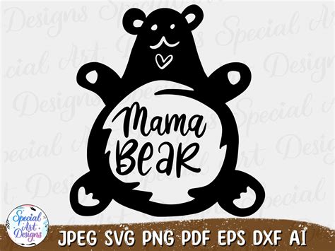 Mama Bear Svg | Bear Mama Svg Graphic by specialartdigitaldesigns ...