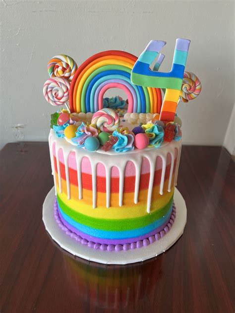 Rainbow Candy 4th Birthday Cake Adrienne And Co Bakery Candy Theme