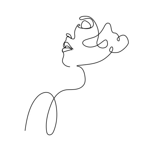 Continuous Line Side View Of A Beautiful Woman Nude Vector Art At Vecteezy