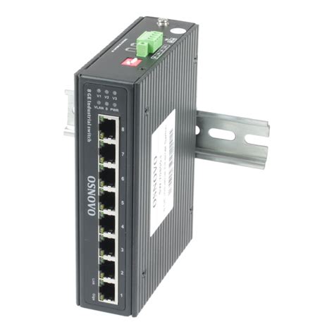 Промышленный коммутатор OSNOVO SW-70800-I Gigabit Ethernet на 8 портов ...