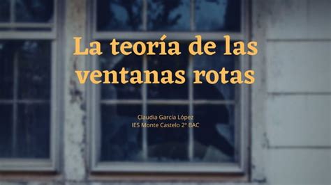 La teoría de las ventanas rotas pdf