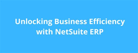 Unlocking Business Efficiency With NetSuite ERP Agile Soft System Inc