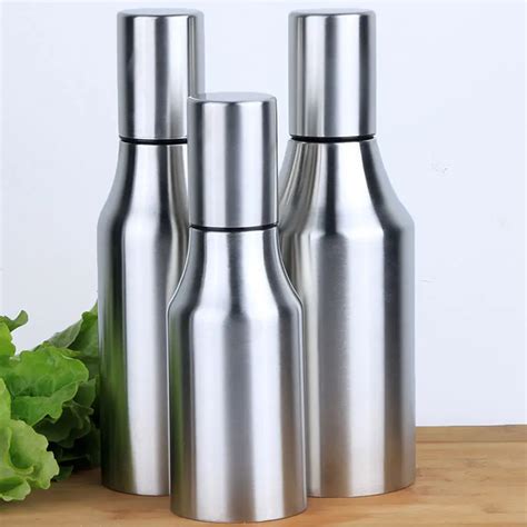 Kitchen Stainless Steel Olive Oil Dispenser Leakproof Bottle Oil Dispenser Spout Can for Kitchen ...