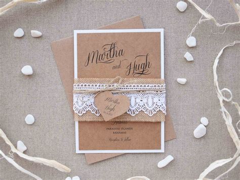 Burlap And Lace Wedding Invitations Personalized Wedding Invitations Kit