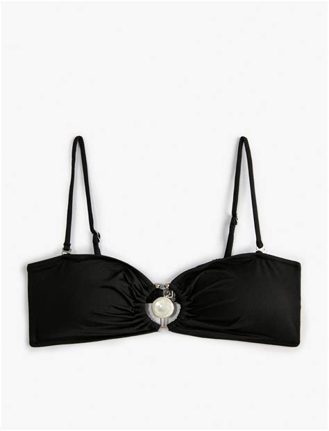 Siyah Kad N Bikini St Metal Aksesuarl Kar Labilir Ask L Sak Bm Koton