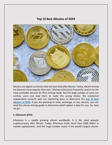 Top 10 Best Altcoins Of 2024