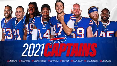 Bills name eight captains for the 2021 season