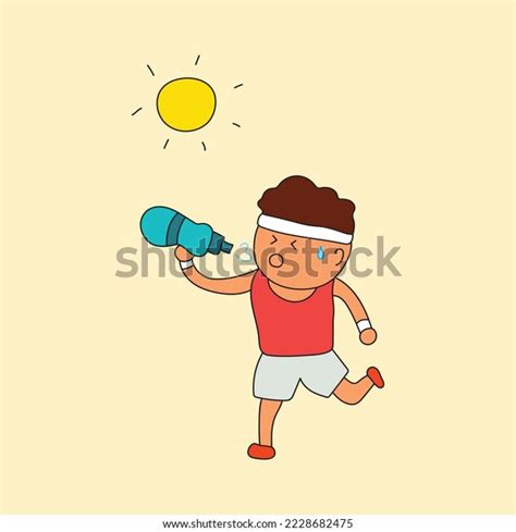 Kids Drawing Vector Illustration Man Jogging Stock Vector (Royalty Free ...