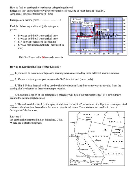 Earthquake Triangulation Worksheet