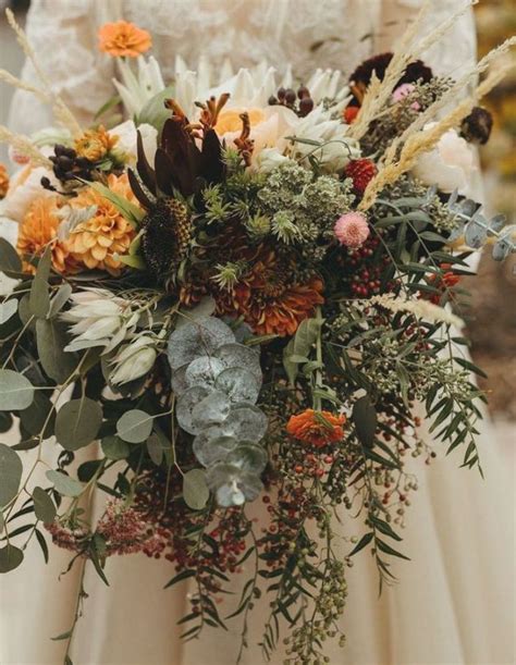 Rustic Wildflower Bouquet Foliage Wedding Decor Greenery Wedding