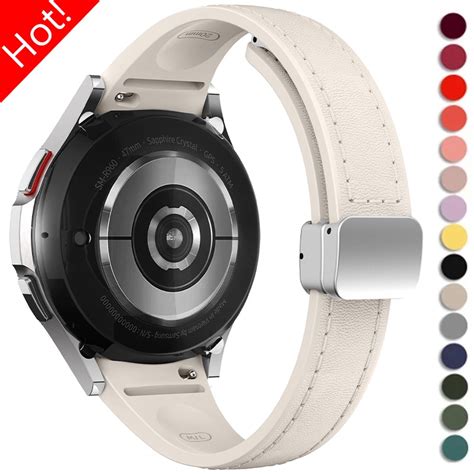 Slim Silicone Leather Strap For Samsung Galaxy Watch 6 Classic 43mm 47mm 6 5 4 40mm 44mm No Gasp