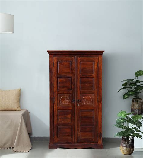 Buy Airavana Sheesham Wood Door Wardrobe In Scratch Resistant Honey