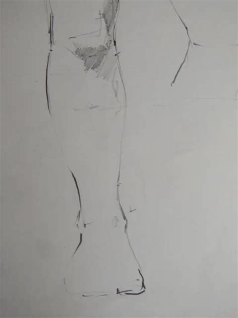 ORIGINAL PENCIL LIFE Drawing Of A Male Nude Model In A Standing Pose