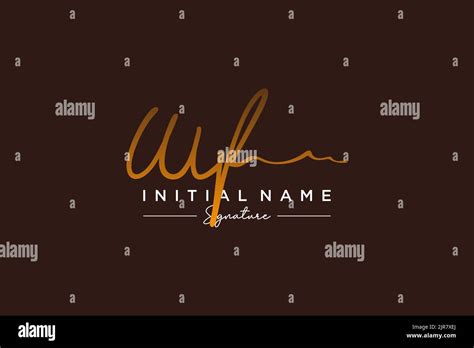 Wf Signature Logo Template Vector Hand Drawn Calligraphy Lettering