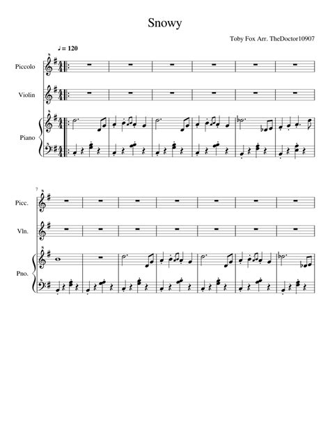 Snowy Undertale Sheet Music For Violin Piano Piccolo Download Free