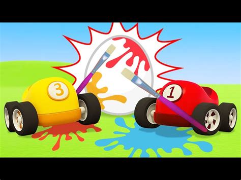 Helper Cars learn colors with surprise eggs for kids. Baby cartoons for ...