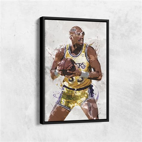 Kareem Abdul Jabbar Poster Los Angeles Lakers Canvas Print Etsy