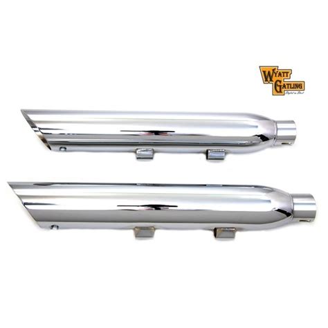 Mufflers Exhausts Slip On Wyatt Slash Down Chrome Harley Davidson Xl