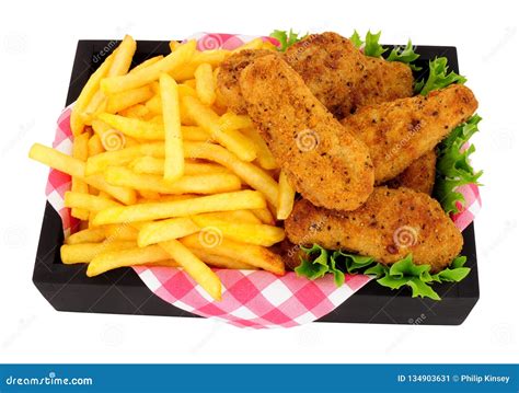 Southern Fried Chicken Fillets And Fries Stock Image Image Of Poultry