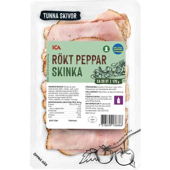 Skinka Rökt peppar tunna skivor 170g ICA Handla online från din