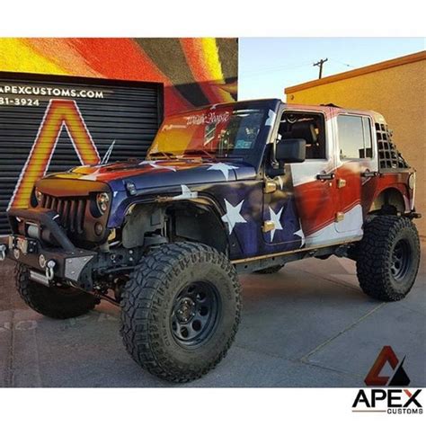 Jeep Wrangler Wrapped In Custom Printed 3M IJ 180Cv3 Vinyl Vinyl Wrap