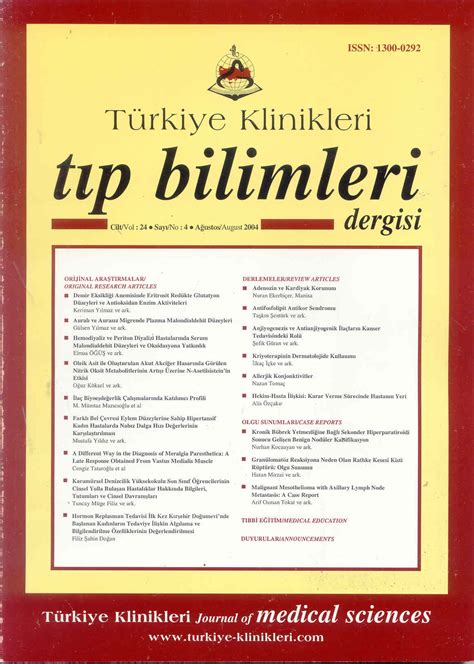 Türkiye Klinikleri Tıp Bilimleri Dergisi Sayı Arşivi Dergiler