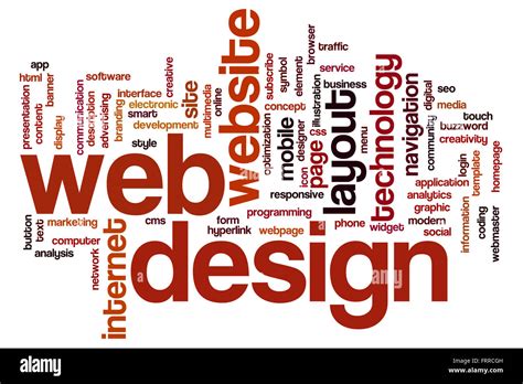 Web Design Concept Word Cloud Background Stock Photo Alamy