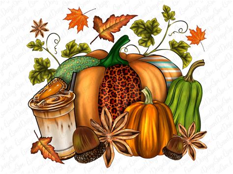 Fall Pumpkin Sublimation Design Fall Png Fall Pumpkin Png Etsy