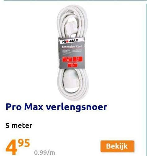 Pro Max Verlengsnoer Aanbieding Bij Action 1Folders Nl