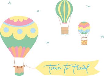 Seamless Pattern With Hot Air Balloon Royalty Free Vector
