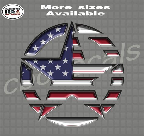 Striped American Flag Jeep Wrangler Star Decal Stickers | Jeep Star ...