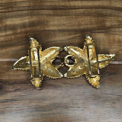 Vintage Twin Starfish Belt Buckle Gem