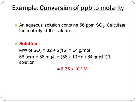 Molarity To Ppm Calculator - slideshare