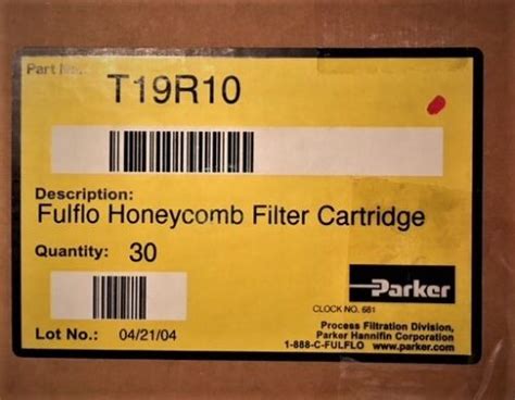 T R Parker Fulflo Honeycomb Filter Cartridge Box Of Ebay