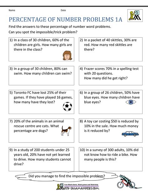 Percent Word Problems 7th Grade