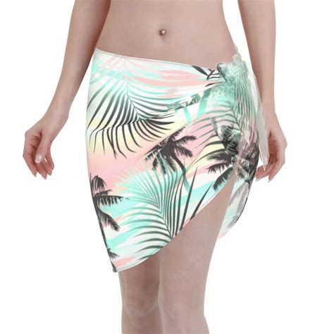 Adobk Tropical Summer Palm Swimsuit Coverups For Women Beach Bikini