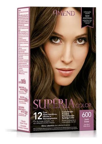 Kit Tintura Amend Supéria color Coloraçã creme tom 600 loiro escuro