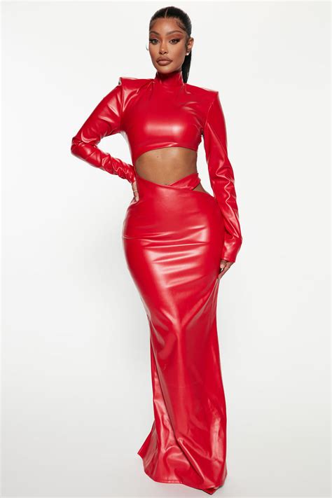 Major Faux Leather Dress Red Fashion Nova Dresses Fashion Nova