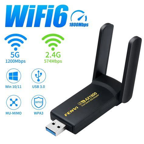 DERAPID WiFi USB Adapter 1800Mbps Dual Band USB Wifi 49 OFF