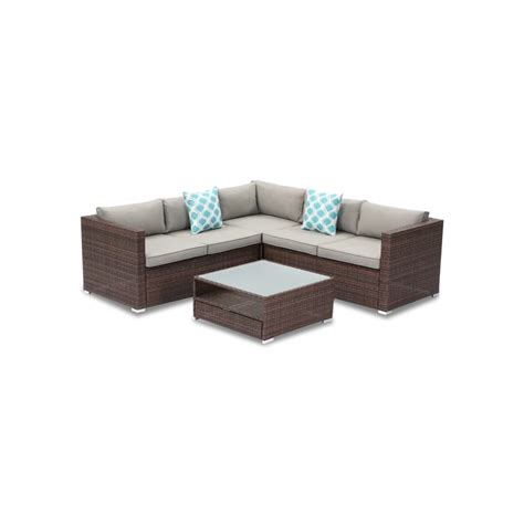 4 Seater Wooden Outdoor Modern L-Shaped Sofa Set, With Lounger at Rs ...